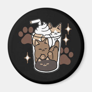 Korrekt blandning: Kaffedesign för katt och kaffe Magnet