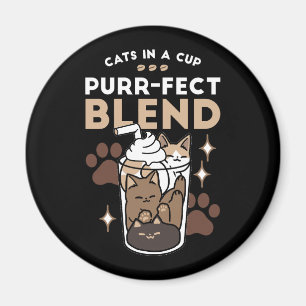 Korrekt blandning: Kaffedesign för katt och kaffe Magnet