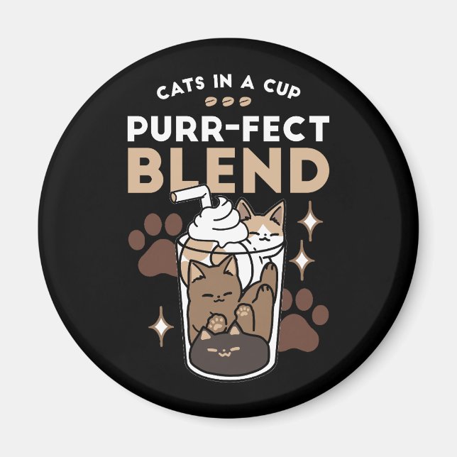 Korrekt blandning: Kaffedesign för katt och kaffe Magnet (Framsidan)