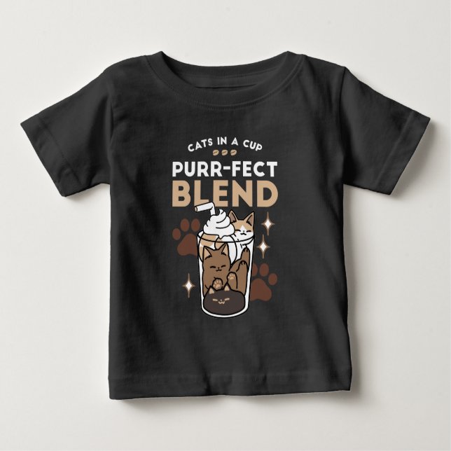 Korrekt blandning: Kaffedesign för katt och kaffe T Shirt (Framsida)
