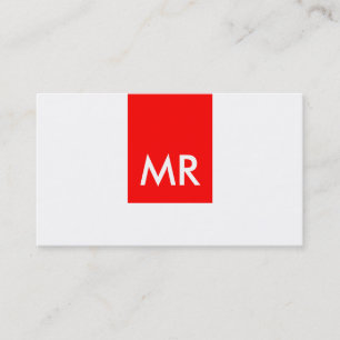 Korrekt exklusiv i monogram röd, vit speciell visitkort