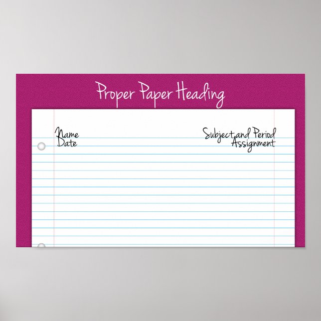 Korrekt Papper kurs Poster för Mitten/högskola (Framsidan)