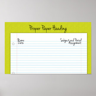 Korrekt Papper kurs Poster för Mitten/högskola