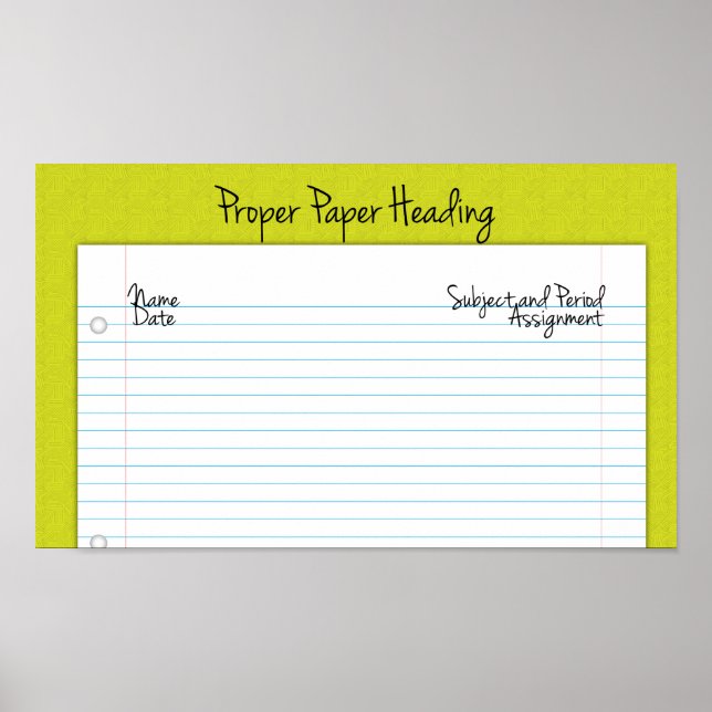 Korrekt Papper kurs Poster för Mitten/högskola (Framsidan)