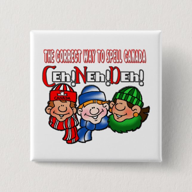 Korrekt sätt att stava Kanada Humor Knapp (Framsida)