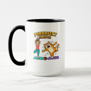 Korrekt Stretch Rolig Katt Yoga Tröja Kaffeälskare Mugg