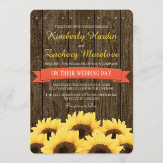 KORREKTA RUSTISKA SUNFLOWER WEDVITATION INBJUDNINGAR