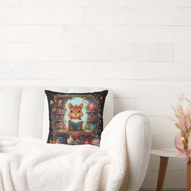 Korrektläsning på en Vintage bokhylla Kudde (Soffa)