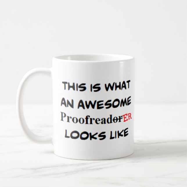 korrekturläsare, fantastisk kaffemugg (Vänster)