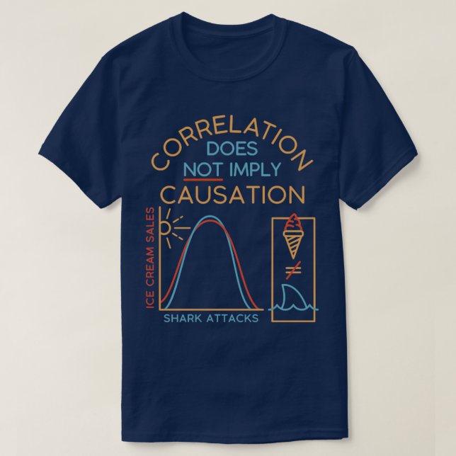 Korrelation innebär inte orsakssamband 1 t shirt (Design framsida)