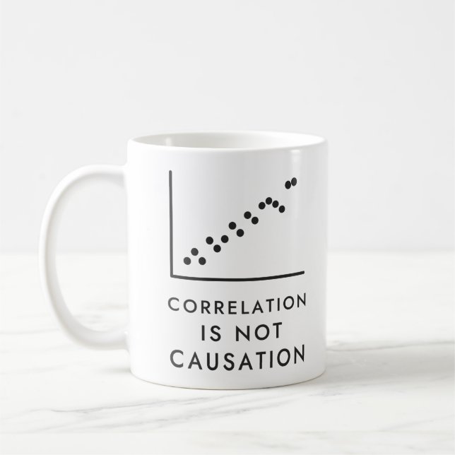 Korrelationskoefficient Är Inte Kausalitet Spridni Kaffemugg (Vänster)