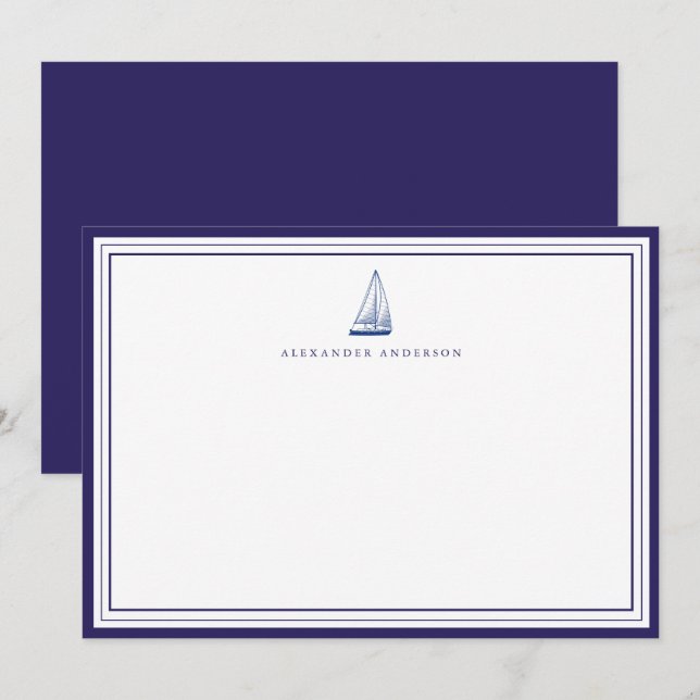 Korrespondens mellan Nautical Navy Professionell G Anteckningskort (Fram/baksida)