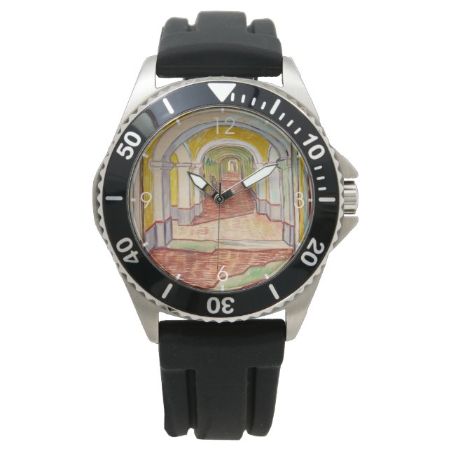 Korridor i asyl (av Vincent van Gogh) Armbandsur (Framsida)