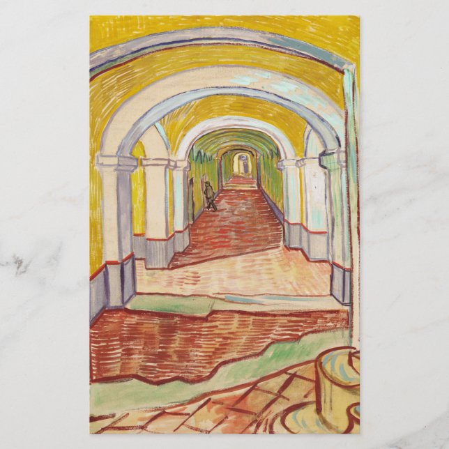 Korridor i asyl (av Vincent van Gogh) Brevpapper (Framsida)