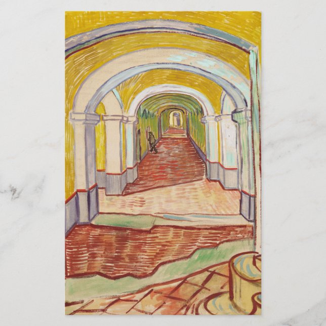 Korridor i asyl (av Vincent van Gogh) Brevpapper (Framsida)