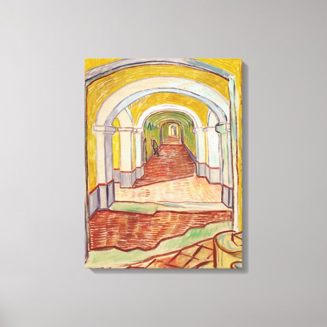 Korridor i asyl (av Vincent van Gogh) Canvastryck (Framsida)