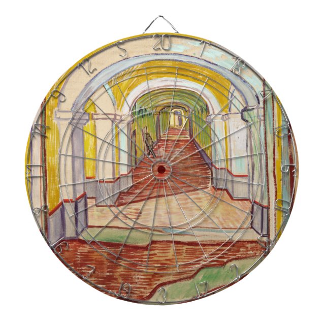 Korridor i asyl (av Vincent van Gogh) Darttavla (Framsidan)