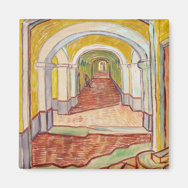 Korridor i asyl (av Vincent van Gogh) Magnet (Framsidan)