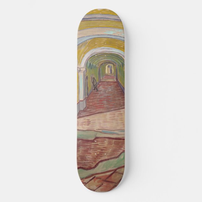 Korridor i Asylet av Vincent Van Gogh Skateboard Bräda 21,5 Cm (Framsida)