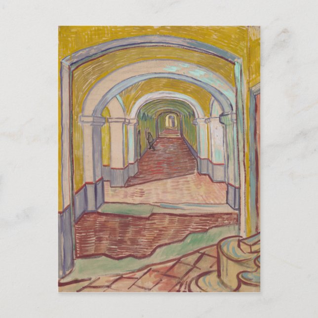 Korridor i Asylet av Vincent Van Gogh Vykort (Framsida)