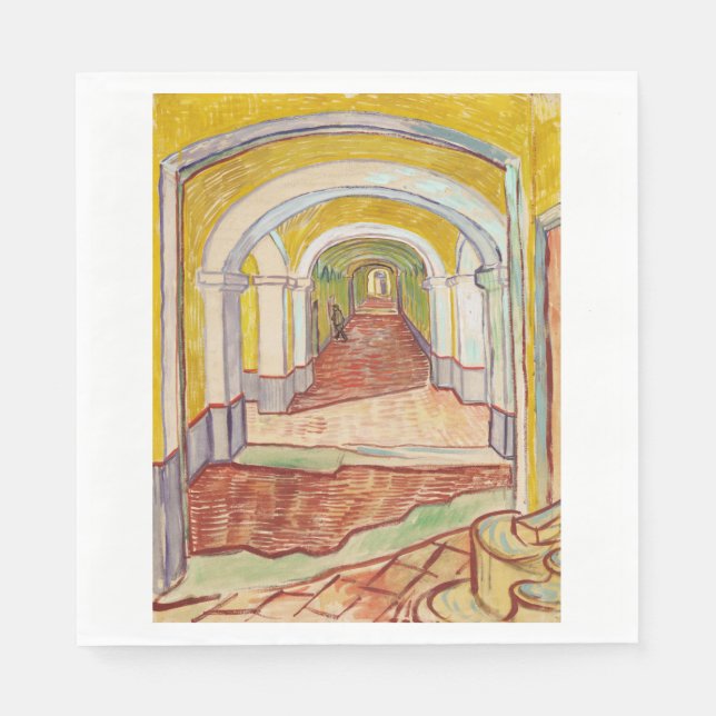 Korridor på asylen (av Vincent van Gogh) Pappersservett (Framsidan)