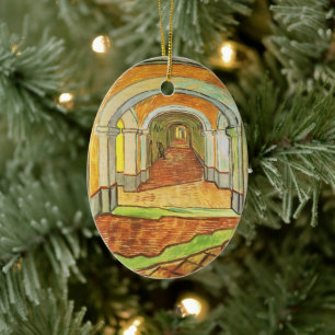 Korridor på Saint Paul-asyl av Vincent van Gogh Julgransprydnad Keramik