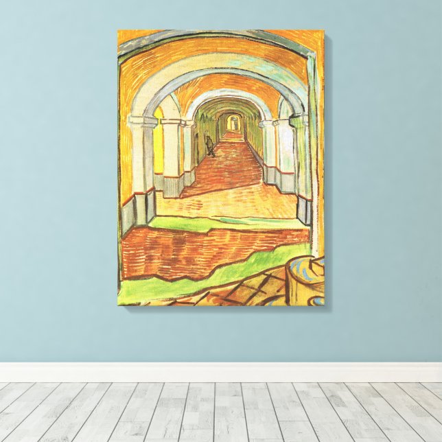 Korridor Saint Paul Asylum av Vincent van Gogh Canvastryck (Insitu (trägolv))
