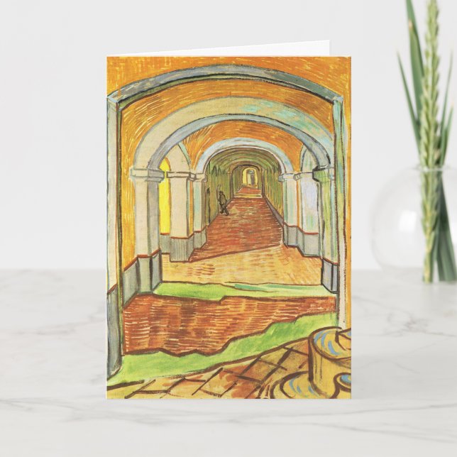 Korridor Saint Paul Asylum av Vincent van Gogh Kort (Framsida)