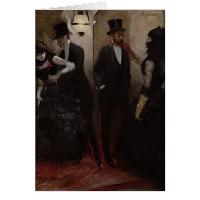 Korridorerna på operan, 1885 hälsningskort (Framsidan)