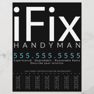 Korrigera. Anpassadet handyman Reparation av föret Reklamblad