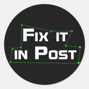 "Korrigera det i Post" VFX-etikett Runt Klistermärke