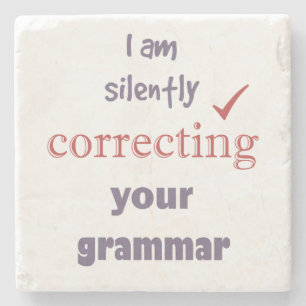 Korrigera Grammar Funny-citatet tyst Underlägg Sten