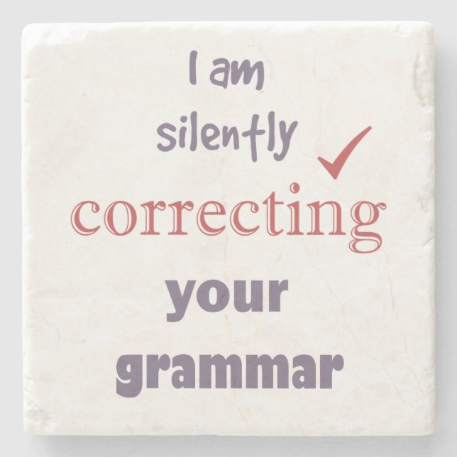 Korrigera Grammar Funny-citatet tyst Underlägg Sten (Framsidan)