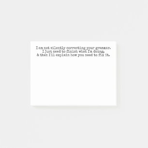 Korrigera inte ditt Grammar tyst (ännu) Post-it Block