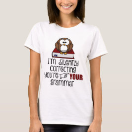Korrigera tyst ditt Grammar Sarcastic Uggla T-shirt