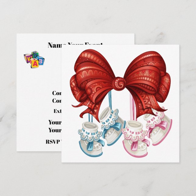 Korrigerad babyvisningsprogram inbjudningar (Fram/baksida)