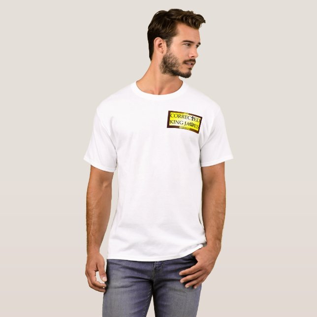 Korrigerad King James Obadja 1:1 T-Shirt (Hel framsida)