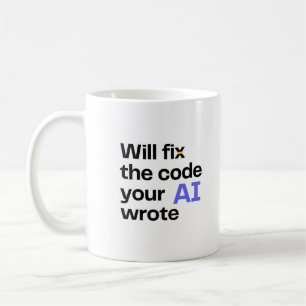'Korrigerar AI-kod' Mugg - Vit