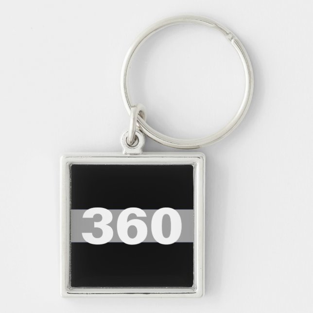 Korrigering av tunn Grått Line-Personlig, nyckelke Fyrkantig Silverfärgad Nyckelring (Framsidan)