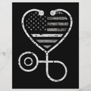 Korrigering Sjuksköterska Thin Grått Line Heart US Brevhuvud
