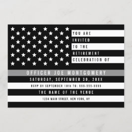 Korrigering Thin Grått Line American Flagga Pensio Inbjudningar