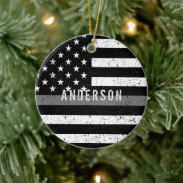 Korrigeringar av störd Thin Grått Line med namn Julgransprydnad Keramik