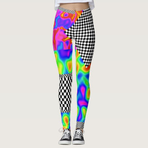 Korrigeringar för Checkers för abstrakt Leggings