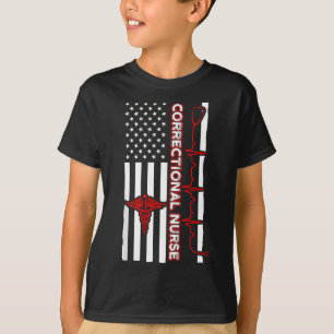 Korrigeringsam Nurse USA flagga Nursing RN T Shirt
