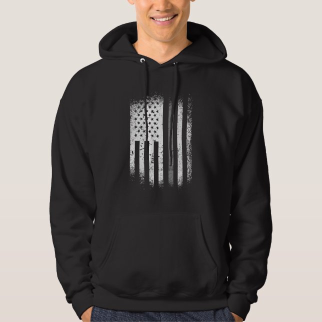 Korrigeringsansvarig amerikansk Flagga Thin Silver Hoodie (Framsida)