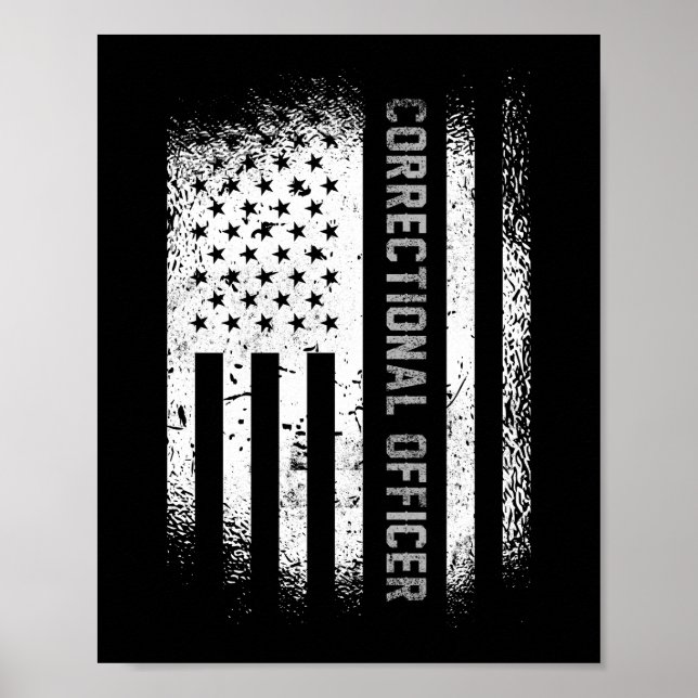 Korrigeringsansvarig amerikansk Flagga Thin Silver Poster (Framsidan)