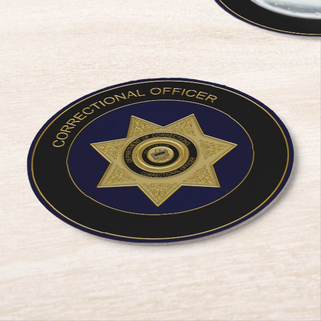Korrigeringsansvarig Badge, Guld-2-runda Underlägg Papper Rund (Vinklad)