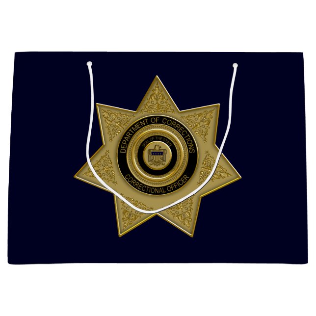 Korrigeringsansvarig Badge Guld-Blu-Large Gift Bag (Framsidan)