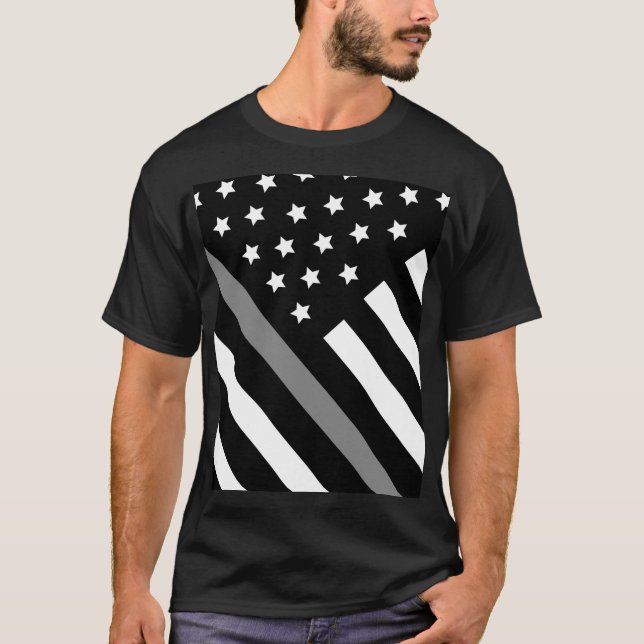 Korrigeringsansvarig Black Grått Flagga T-Shirt (Framsida)