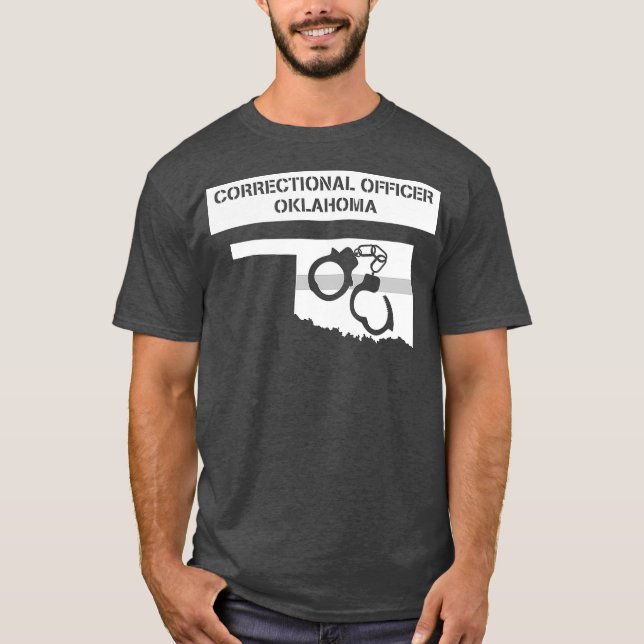 Korrigeringsansvarig för Oklahoma Thin Grått Line T Shirt (Framsida)